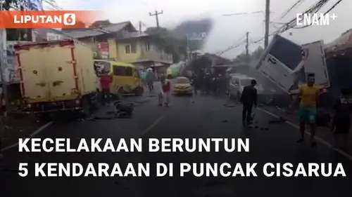 VIDEO: Kecelakaan Beruntun 5 Kendaraan di Puncak Cisarua, Bogor