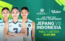 Ujian Generasi Muda Voli Putri Indonesia: AVC Girls’ U18 Volleyball Championship - Jepang vs Indonesia di Vidio