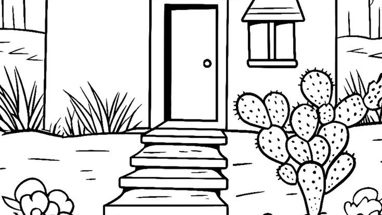 Gambar Rumah Hitam Putih yang Simpel dan Gampang Dibuat untuk Anak Sekolah