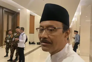 Gus Ipul di rapat pleno penetapan Pj Ketum PBNU. (Merdeka.com/Nur Habibie)