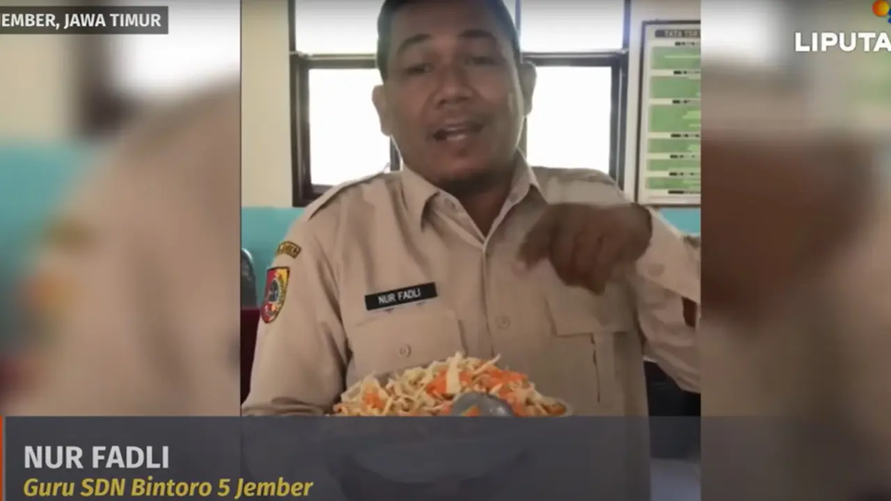 Guru SDN Bintoro 5 Jember bernama Nur Fadli protes menu MBG