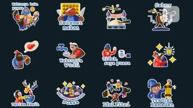 Stiker WhatsApp bertema Ramadhan. Dok: Iskandar/Liputan6.com