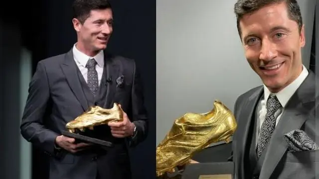 Foto: Lewandowski bersama Golden Boot