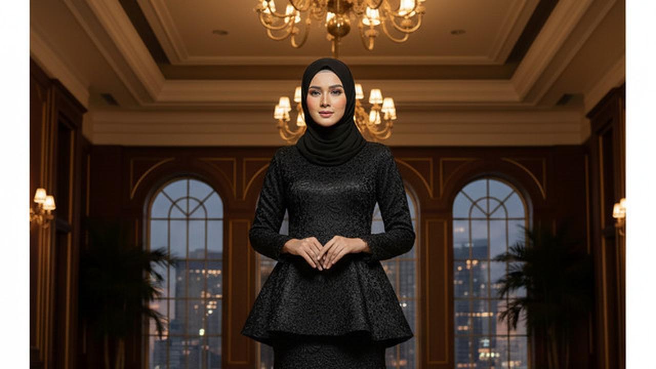 8 Model Gamis Hitam Syar'i dengan Kombinasi Lace 2025, Menawan untuk Acara Formal