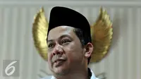 Fahri Hamzah memberikan keterangan pers terkait pemecetan dirinya (Liputan6.com/Johan Tallo)