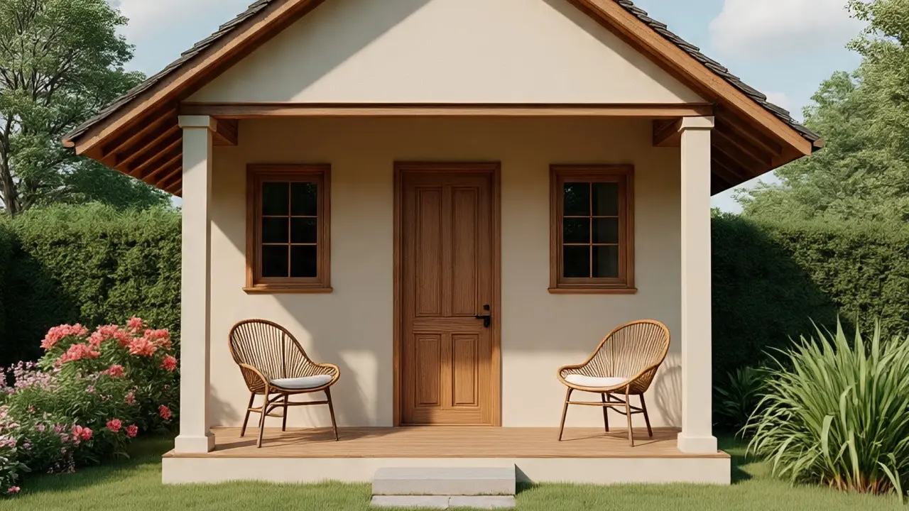 Rumah 8x10 dengan Teras Sederhana