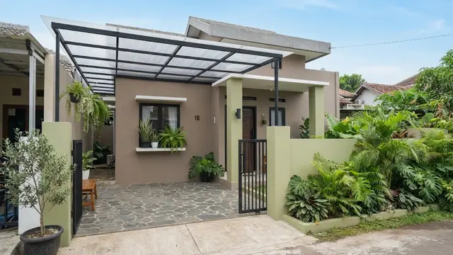 Taupe dan Hijau Zaitun Muda untuk Eksterior Elegan