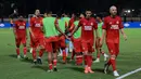 Para pemain Semen Padang tertunduk lesu setelah ditaklukkan Borneo FC dalam laga perdana Liga 1 2024/2025 yang berlangsung di Stadion Sekolah Tinggi Ilmu Kepolisian (STIK), Jakarta Selatan, Senin (12/8/2024). (Bola.com/M Iqbal Ichsan)