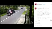 Seperti dilansir akun Instagram @agoez_bandz4, Minggu (13/12/2020), terlihat seorang pemotor menabrak bagian belakang mobil yang sedang berhenti dengan cukup keras.