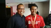 Rehan Naufal Kusharjanto tak terbebani dengan nama besar sang ayah, Tri Kusharjanto. Dia justru termotivasi untuk melampaui capaian sang ayah. (Bola.com/Muhammad Wirawan Kusuma)