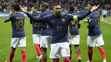 Timnas Prancis masih menjaga hasil sempurna di Kualifikasi Euro 2024 setelah menang telak 14-0 atas Gibraltar di Allianz Riviera Stadium, Nice, Minggu (19/11/2023) dini hari WIB. Lima gol Les Bleus dihasilkan dari dua striker andalan mereka, yaitu Kylian Mbappe yang mencetak hattrick dan Olivier Giroud dengan brace-nya. Dengan hasil ini, Timnas Prancis masih menjaga hasil sempurna di Grup B dengan menyapu bersih 7 kemenangan dari 7 laga yang telah dijalani dan hanya menyisakan satu laga lagi untuk menutup fase grup dengan hasil sempurna. (AP Photo/Daniel Cole)