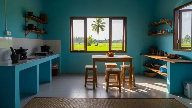 Warna Cat Dapur yang Segar dan Bikin Semangat Masak/Gemini AI