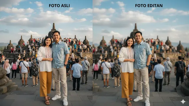 Prompt Gemini AI agar Foto Liburan Terlihat Sepi dan Estetik (Foto: Gemini AI)