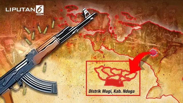Banner Infografis Baku Tembak TNI Vs KKB Papua