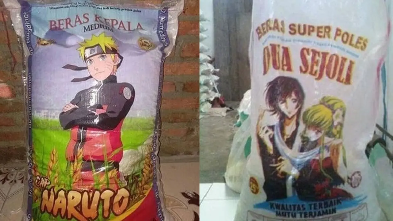 6 Merek Beras Gambar Anime Ini Nyeleneh Banget, Bikin Heran