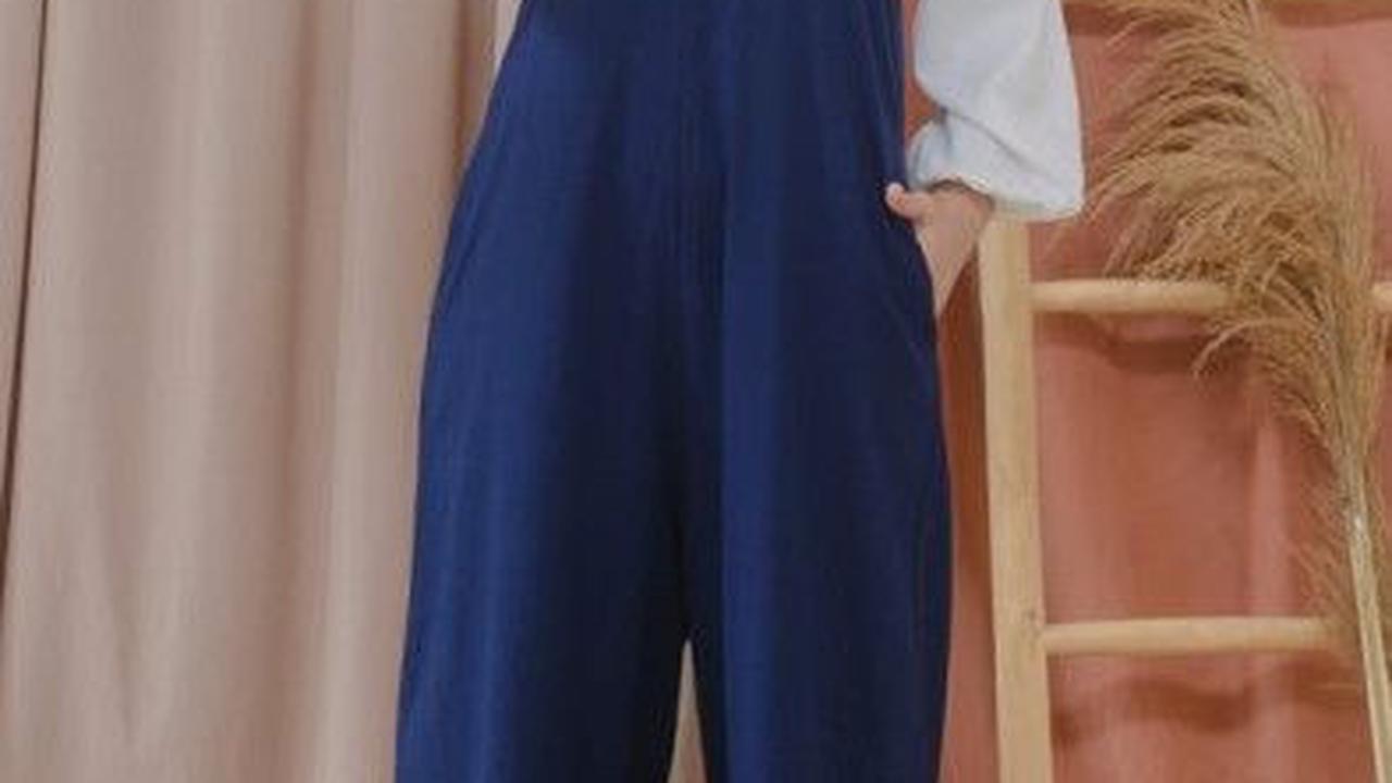 6.&nbsp;Lozy Hijab Lilac Linen Jumpsuit