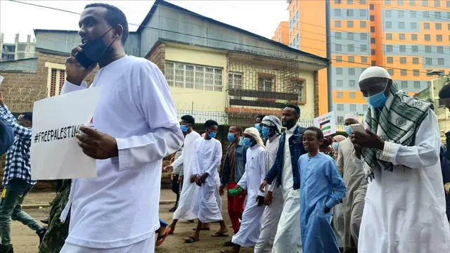 Aksi dukungan untuk Palestina di Afrika Selatan.