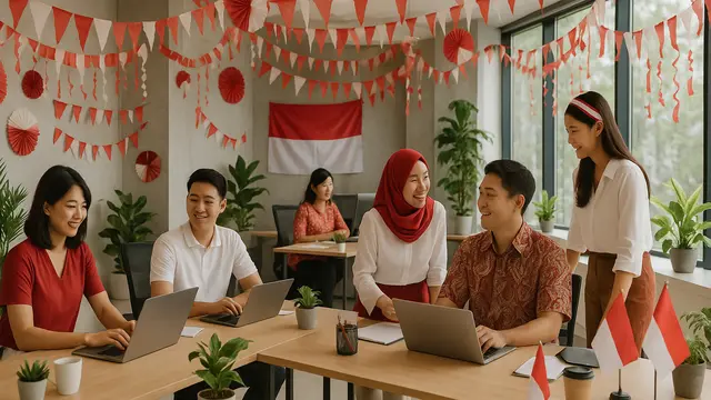 Dekorasi 17 Agustus di Kantor
