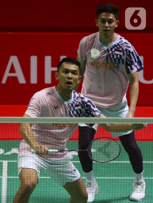 Fajar Alfian/Muhammad Rian Ardianto tampil dominan sepanjang pertandingan. (Liputan6.com/Helmi Fithriansyah)