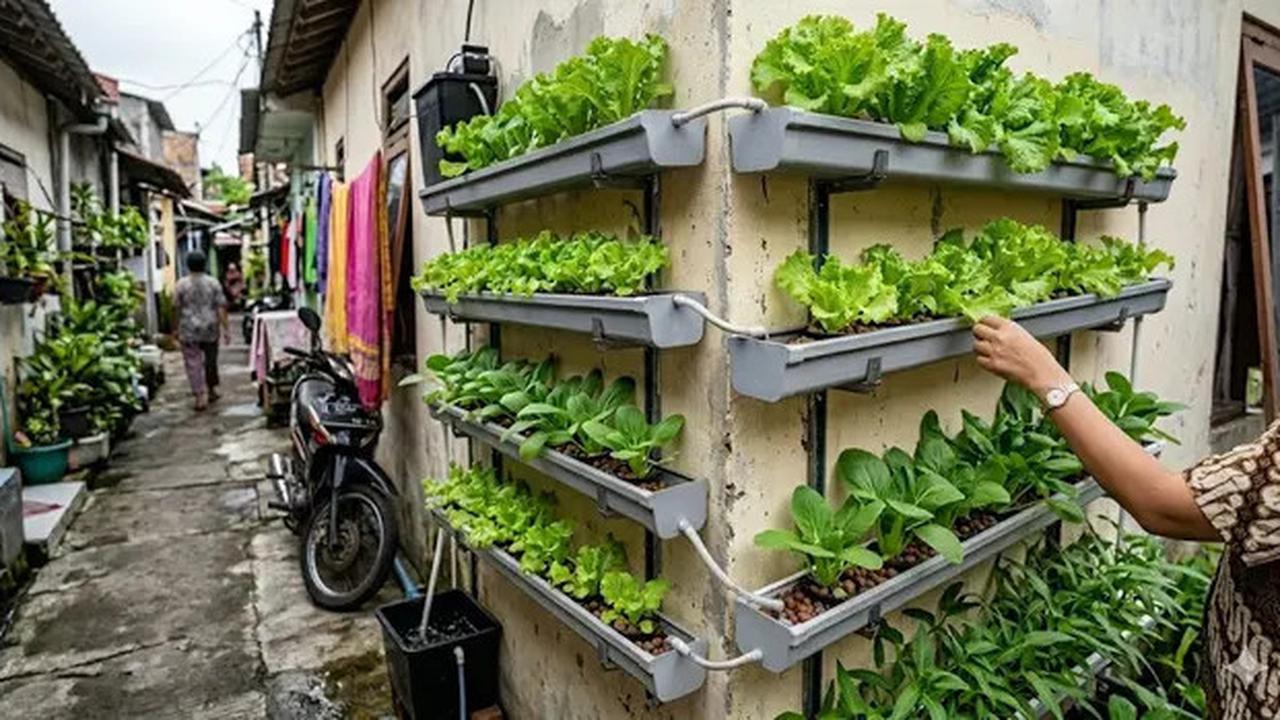 7 Inspirasi Kebun Mini Hidroponik untuk Rumah di Gang Sempit, Hijaukan Lahan Terbatas