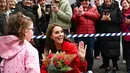 Pangeran William dan Kate Middleton saat mengunjungi Wales pada 27 Februari 2022. (Foto: Paul Ellis/Pool Photo vis AP)