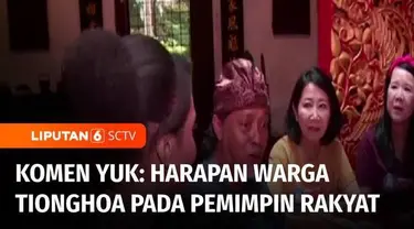 Jadi cara Liputan 6 mendengar aspirasi warga untuk pemilu mendatang. Komen Yuk kali ini menyuarakan pendapat warga komunitas Tionghoa soal harapannya pada pemimpin dan wakil rakyat mendatang. Berikut pernyataannya di Komen Yuk.