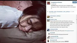 Belum lama ini, Hengky Kurniawan memposting foto Sonya yang terlihat sedang tertidur dengan caption yang mesra. (instagram.com/hengkykurniawan)