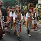 Pemerintah menggelar Pawai Budaya Reog Ponorogo di Jakarta sebagai upaya mendorong pengusulan dan pengakuan Warisan Budaya Tak Benda (WBTB) dari UNESCO, sekaligus menyemarakkan HUT ke-78 Republik Indonesia. (Liputan6.com/Herman Zakharia)