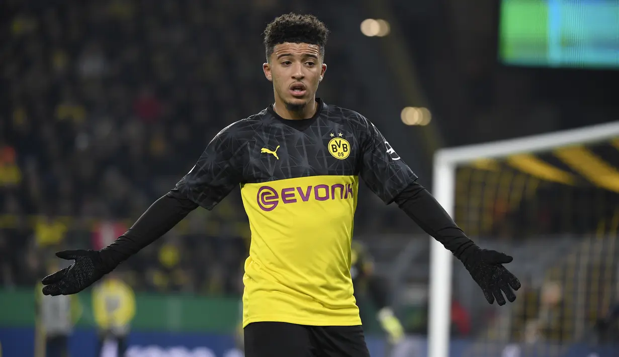 Jadon Sancho (117 juta euro) - Penampilan apik winger berusia 20 ini membuatnya menjadi incaran banyak klub bersar Eropa. Sancho sendiri dikabarkan akan dilepas Dortmund dengan harga transfer 117 juta euro. (AFP/Ina Fassbender)