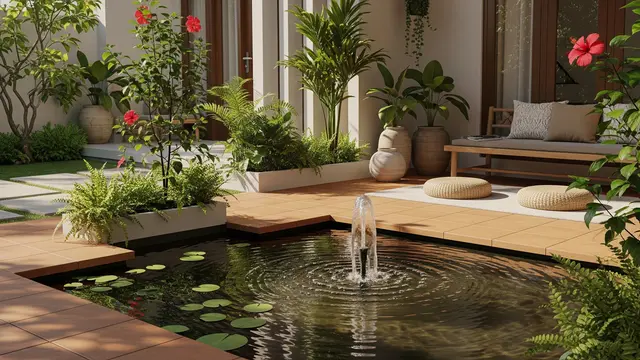 Model Kolam Ikan Dangkal di Teras Rumah/Gemini AI