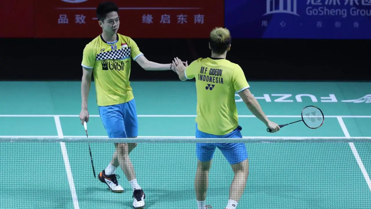 Ganda putra Indonesia, Kevin Sanjaya Sukamuljo/Marcus Fernaldi Gideon.