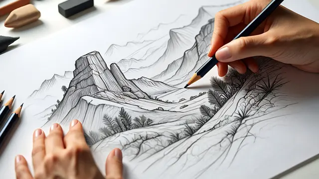 Gambar Pemandangan yang Mudah