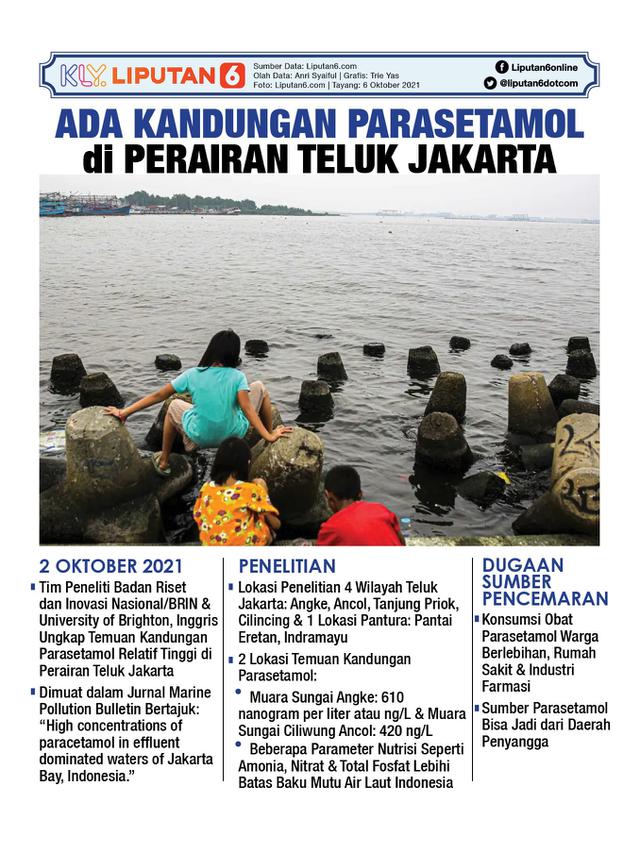 Infografis Ada Kandungan Parasetamol di Perairan Teluk Jakarta. (Liputan6.com/Trieyasni)