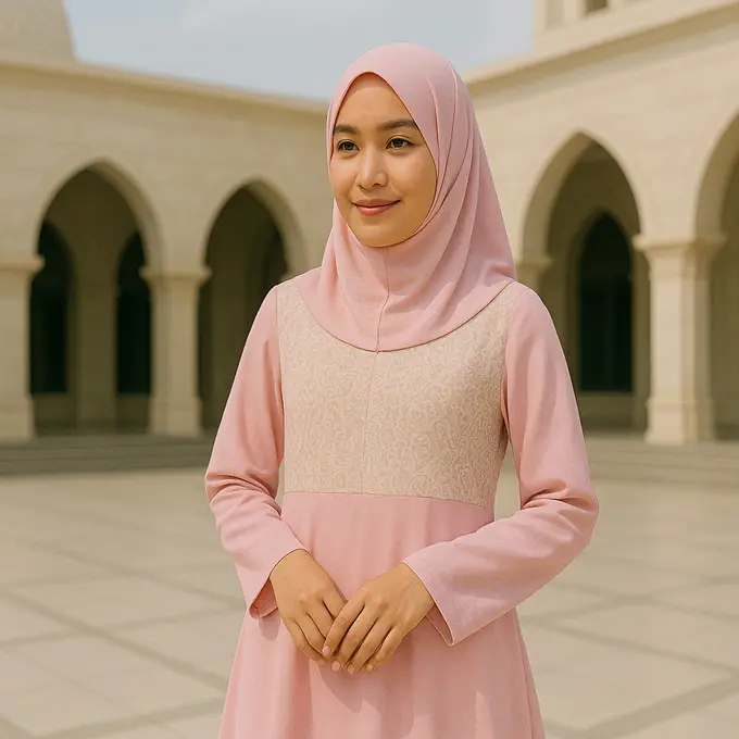 Pilihan Gamis Warna Pastel Kombinasi