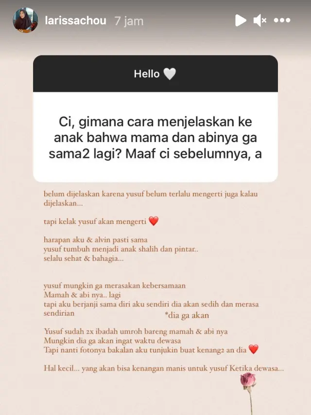 Unggahan Larissa Chou. (Foto: Instagram @larissachou)