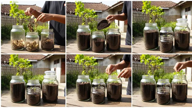 Cara Membuat Kebun Mini dari Toples Kue Bekas