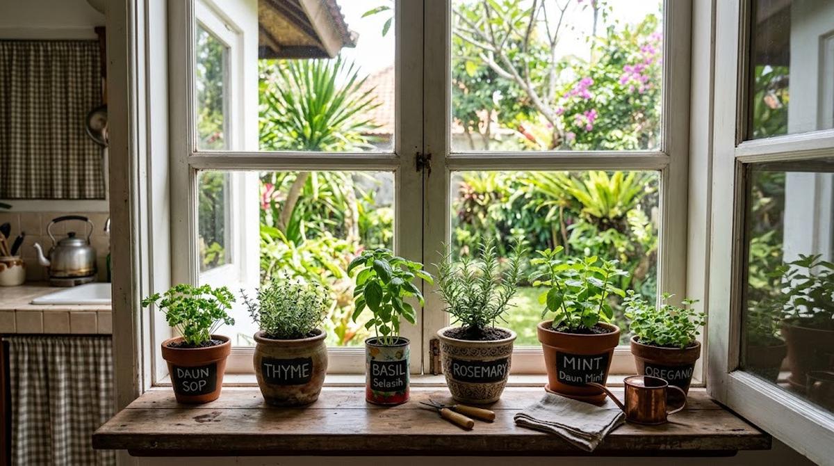 Kebun Mini yang Bisa Dibuat Tanpa Lahan Tanah/AI Generated