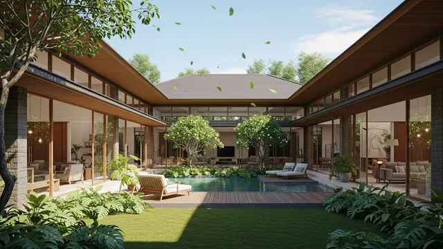 9 Ide Rumah 1 Lantai dengan Halaman Belakang Luas, Cocok untuk Keluarga Modern