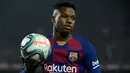 7. Ansu Fati - Pemain berusia 17 tahun ini tampil mengesankan bersama Barcelona di musim ini. Ansu Fati telah mengemas tujuh gol dan satu assist di semua kompetisi yang telah dilakoninya. (AFP/Lluis Gene)