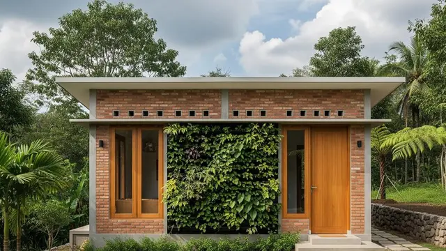 Desain Rumah Kecil dengan Bata Ekspos