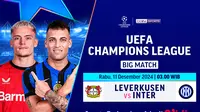 Laga big match Liga Champions: Leverkusen vs Inter Milan pada matchweek ke 6 di Vidio. (sum. doc. vidio.com)