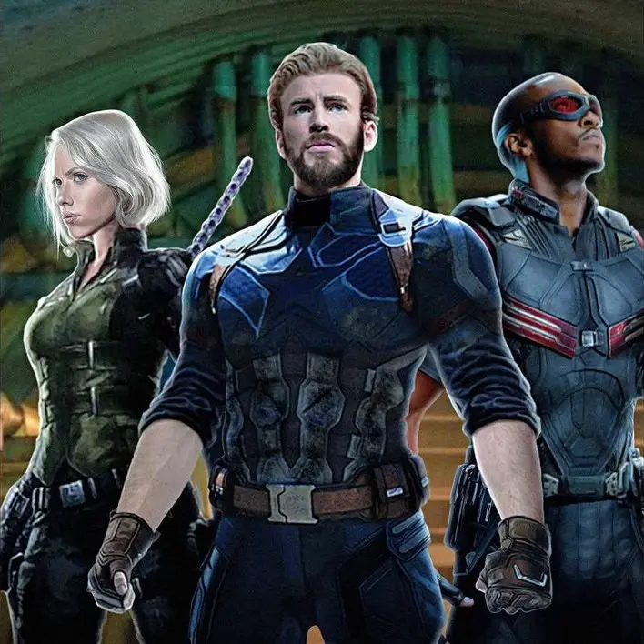 Captain America, Black Widow, dan Falcon di Avengers: Infinity War. (VK.com/Comicbook.com)