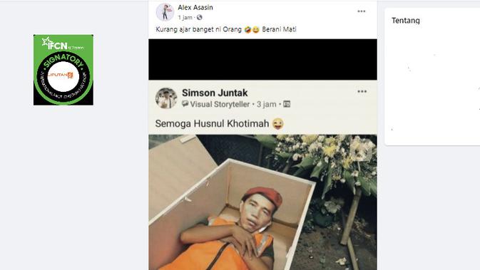 Cek Fakta Liputan6.com menelusuri klaim foto Jokowi di dalam peti mati