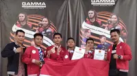 Atlet MMA U-18 Indonesia Surya Sihotang meraih medali perunggu kejuaraan dunia MMA di Yunani. (Dok Pertacami)