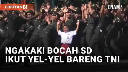 VIDEO: Ngakak! Bocah SD Ikut Yel-Yel Bareng Anggota TNI yang Lulus Pendidikan
