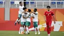 <p>Para pemain Timnas Indonesia U-20 merayakan gol ke gawang Suriah U-20 yang dicetak Hokky Caraka pada laga matchday kedua Grup A Piala Asia U-20 2023 di Lokomotiv Stadium, Tashkent, Uzbekistan, Sabtu (4/3/2023). (AFC/Pranit Katwal)</p>