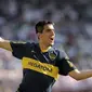 Boca Juniors&#039; forward Lucas Viatri after scoring a goal against River Plate during their Argentina&#039;s first division match at Monumental stadium in Buenos Aires on October 19, 2008. AFP PHOTO/Juan MABROMATA