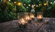 DIY Tempat Lilin Outdoor dari Botol Kaca Bekas, Dekorasi Taman Estetik yang Mudah Dibuat