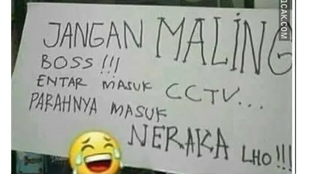 6 Tulisan Kocak Ada CCTV Ini Bikin Maling Elus Dada