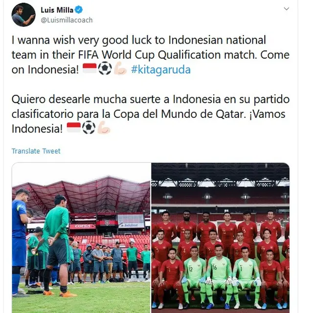 Eks pelatih timnas Indonesia, Luis Milla